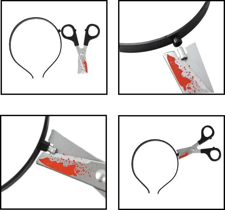 PhoneLook Kopfband Stirnband gruselige Verkleidung mit Kunstblut Schere