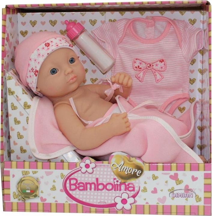 Komelon BAMBOLINA new born baby doll Amore, 34cm, with accessories, BD1831