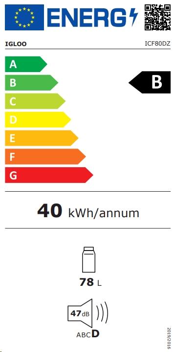 Energie-Label Igloo ICF 80DZ (83 l)