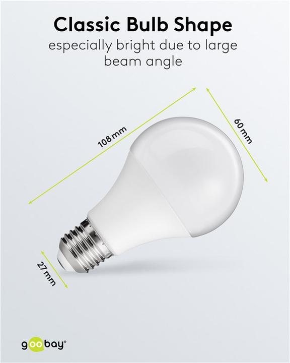 Produktbild Goobay LED-Birne, 8,5 W (E27, 8.50 W, 806 lm, 1 x, F)