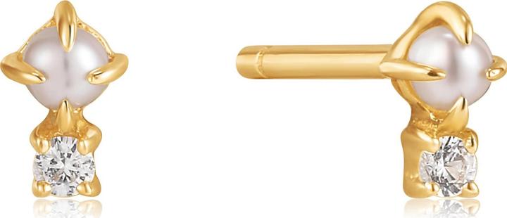 Ania Haie 14kt Gold Pearl and White Sapphire Ohrstecker (585er Gelbgold)