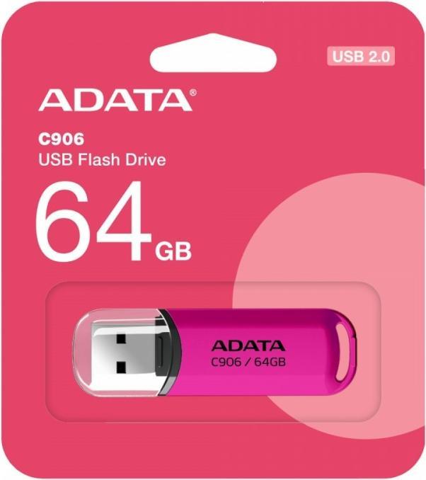 Produktbild Adata Pendrive C906 USB2.0 pink (64 GB, USB-A)