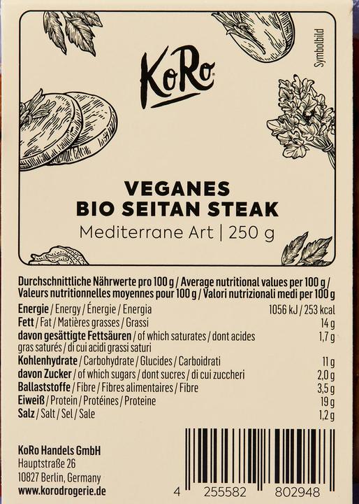 Produktbild KoRo Fleischalternative auf Basis von Weizengluten, Mediterrane Art (3000 g)