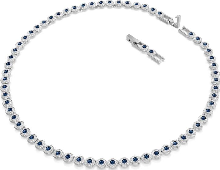Produktbild Swarovski Una Angelic Tennis Halskette Rundschliff Blau Rhodiniert (Swarovski Metall)
