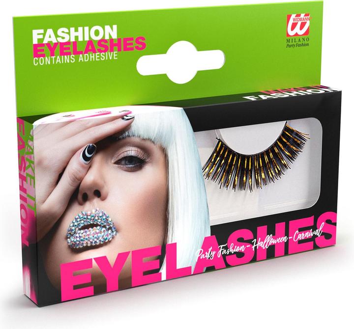 Actual product image Widmann Long black and gold eyelashes (Artificial eyelashes)