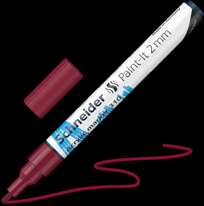 Immagine prodotto Schneider Pennarello acrilico Paint-It 310 2 mm rosso bordeaux (Borgogna, 2 mm, 1 x)