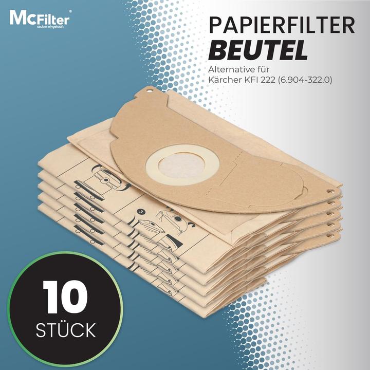Produktbild Mc Filter 11-teiliges Staubsaugerbeutel-Set für Kärcher WD2/MV2 (11 x)