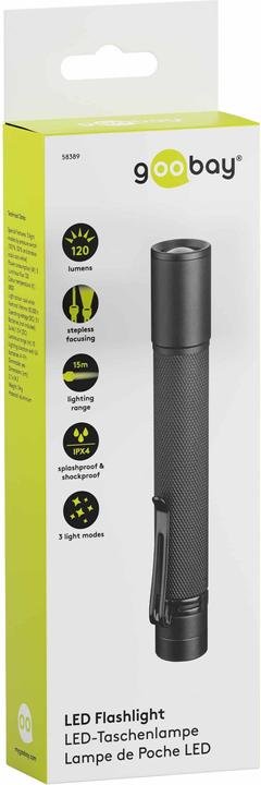 Produktbild Goobay LED-Taschenlampe Zoom 120 (14.20 cm, 120 lm)