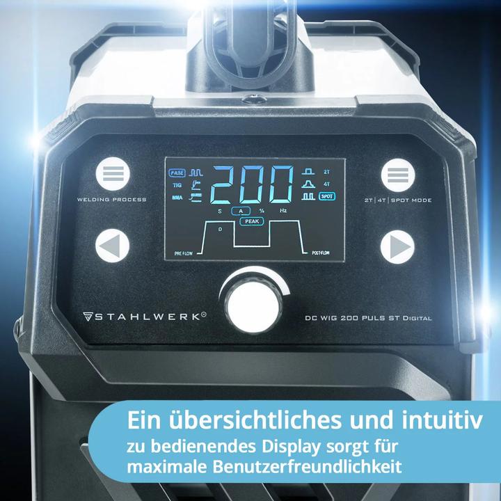 Produktbild Stahlwerk Schweissgerät DC WIG 200 Puls ST Digital MMA Spot- und Pulsfunktion