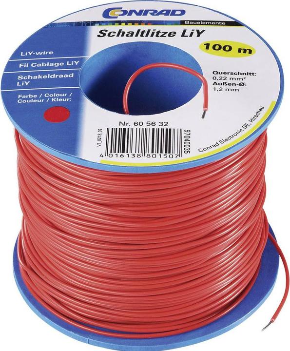 Actual product image Conrad Components Stranded wire LiY 1 x 0.50 mm² Green Co (25 m)