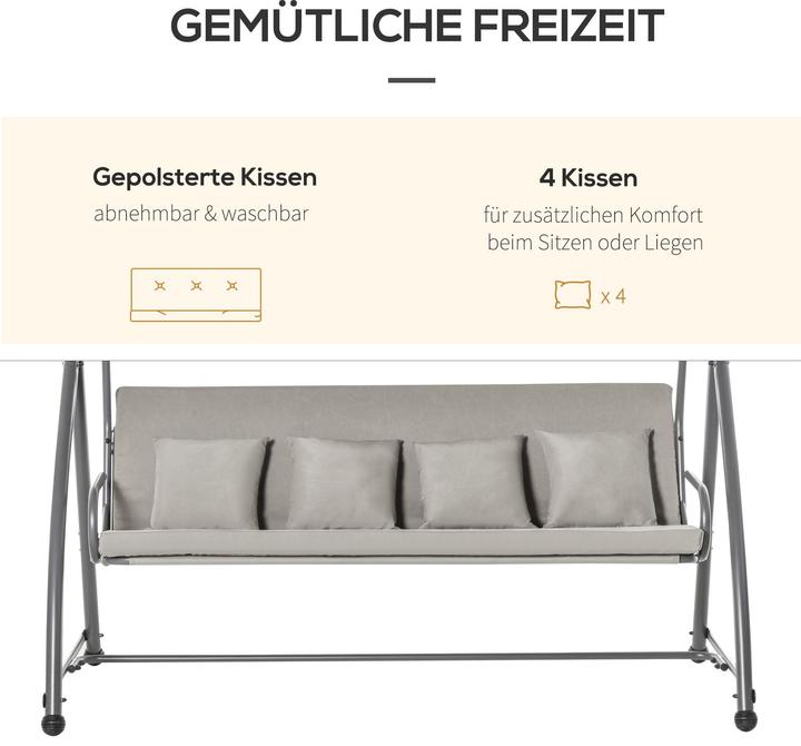 Image du produit Outsunny Balancelle hollywoodienne réglable en couchette