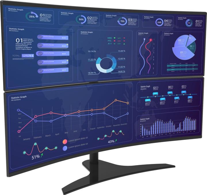 Image du produit Peerless 1X2 freestanding universal desktop mount - 24-49inch monitors (Tables, 49")