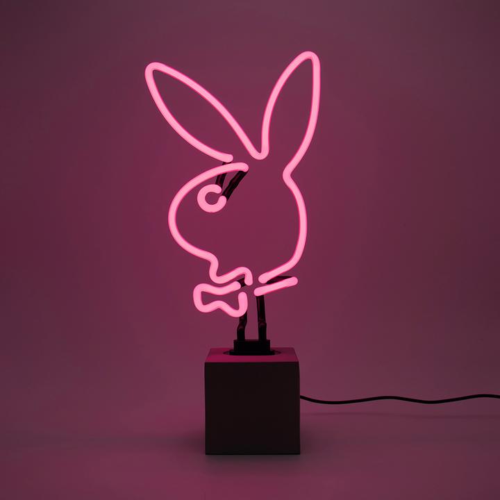 Produktbild Locomocean Glas Neon Tischlampe mit Betonsockel - Playboy Bunny pink
