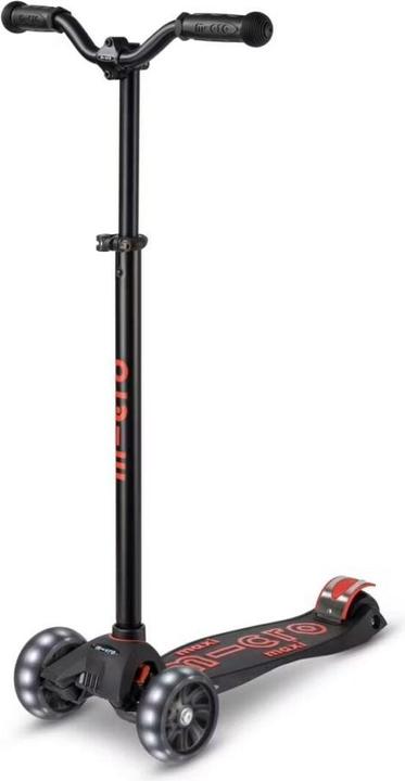 Micro Kinderkickboard Maxi Deluxe Pro LED (black red)