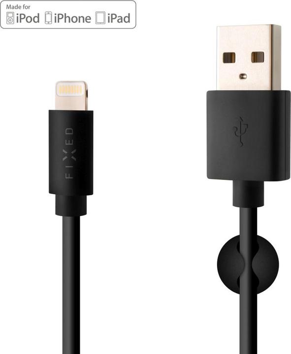 Fixed USB cable USB-A - Lightning 1m Black (FIXD-UL-BK) (1 m, USB 2.0, 20 W)