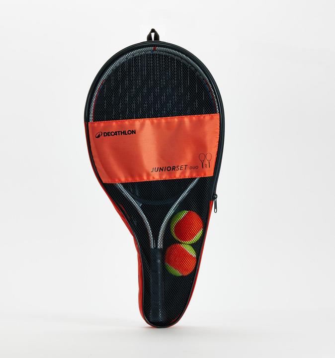 Image du produit Decathlon Kit de tennis enfants - Essential Jr 21 pouces, 2 raquettes, 2 balles, 1 housse (575 g)