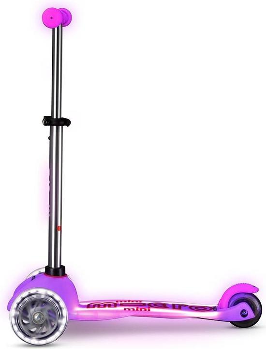 Actual product image Micro Scooter Mini Deluxe Glow Plus LED Pink