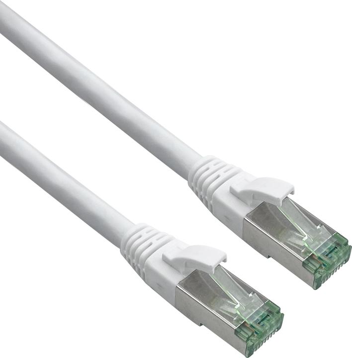 Produktbild Helos GRS zertifiziertes Cat 6a Patchkabel mit Cat 7 Rohkabel TPE weiss 0,25m (S/FTP, CAT7, 0.25 m)