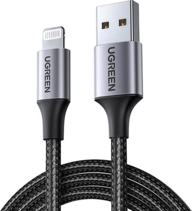 Produktbild Ugreen Lightning USB Nylon Alu MFi (1.50 m, USB 2.0)