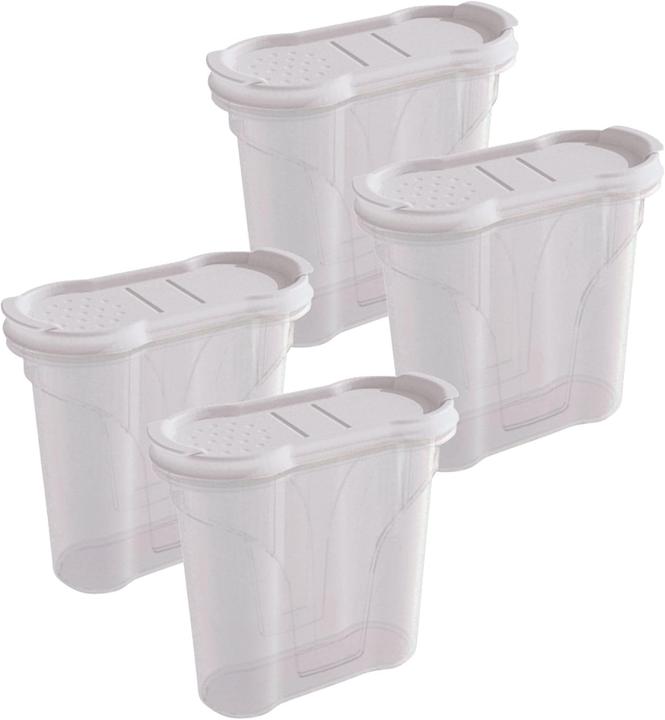 Produktbild Novaliv Salzstreuer 4 STÜCK Salz Vorratsdose zum Streuen 300 ml Masse (LxBxH): 11 x 5 x 11 cm Dosen f (Pfeffer, Muskatnuss, Salz)