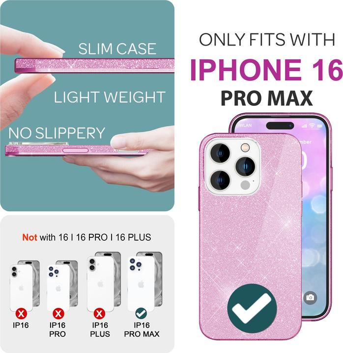 Actual product image Nalia Glitter hybrid cover (Apple iPhone 16 Pro Max)