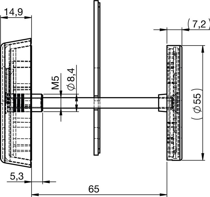 Produktbild FSB Schutzrosettenpaar 73 7395 00 Edelstahl 6204 rund ohne Zylinderabdeckung Stärke 12,5 mm (Türgarnitur)