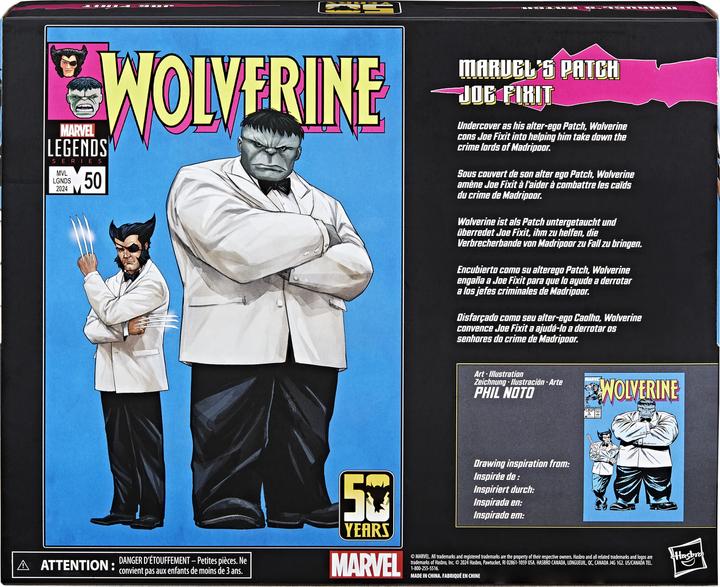 Actual product image Hasbro Wolverine 50th Anniversary Marvel Legends pack 2 figurines Marvel's Patch & Joe Fixit 15 cm