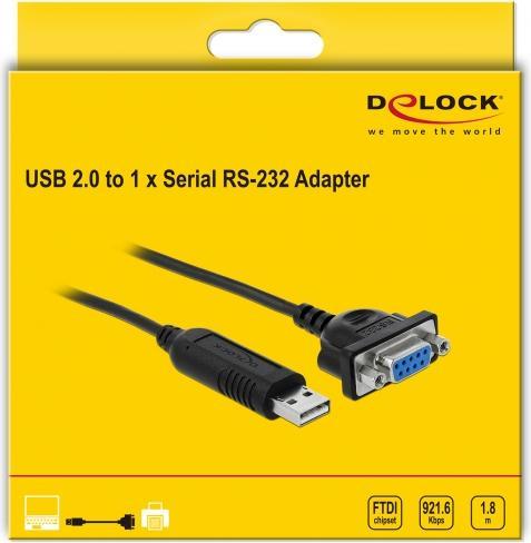 Produktbild Delock USB A — RS-232 (1.80 m, VGA)
