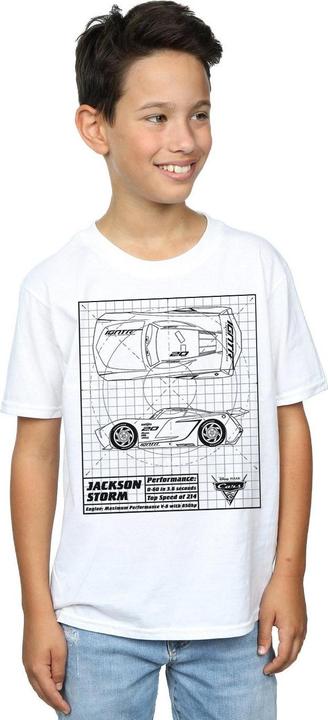 Actual product image Disney Boys Cars Jackson Storm Blueprint T-Shirt (140, 146)