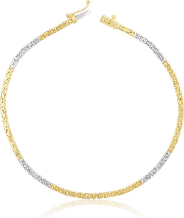 Muau Königskette (19 cm, 750, Weissgold, 18K Gelbgold)