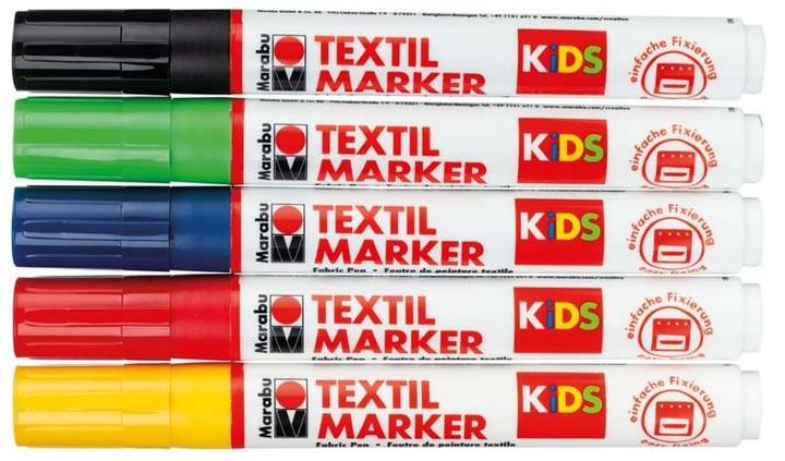 Produktbild Marabu Textilstift KiDS (Rot, Lavendel, Blau, Grün, Gelb, Schwarz, 3 mm, 5 x)