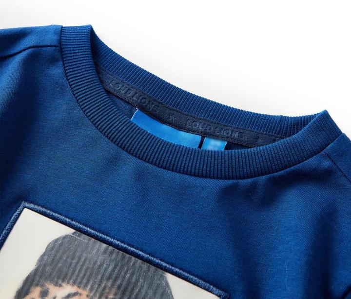Immagine prodotto VidaXL Camicia a maniche lunghe per bambini blu scuro 116,Materiale: 100 (116)