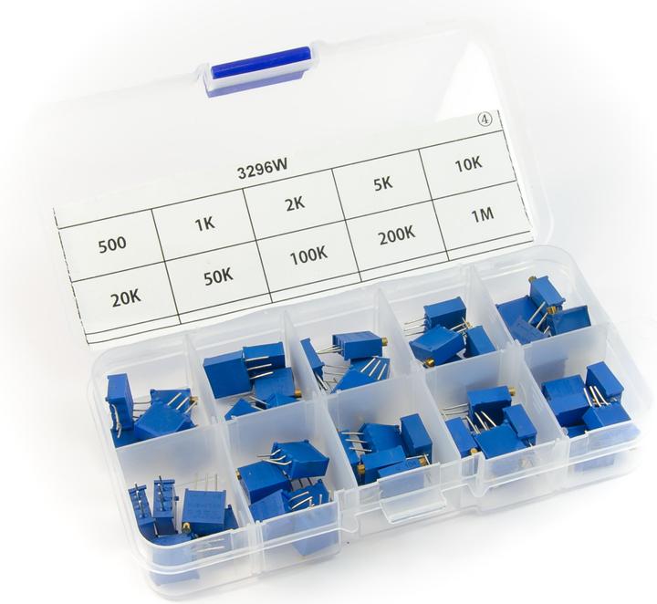 Image du produit Purecrea Set de 50 potentiomètres rotatifs (50 ohms - 1 mOhm) (Potentiomètres)