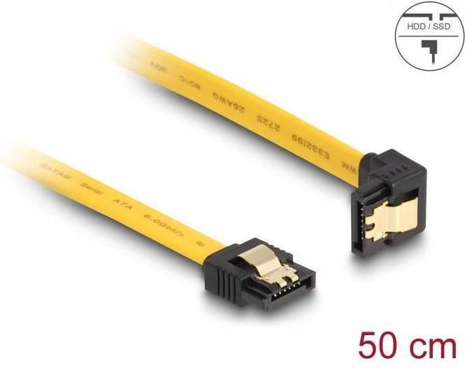 Produktbild Delock SATA-3 Kabel: 50cm, Metall Clip,gelb