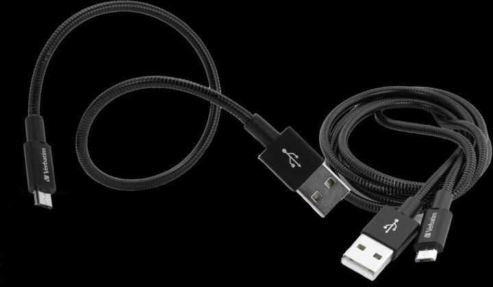 Produktbild Verbatim Micro USB Cable Sync & Charge 100cm black + 30 cm black (1 m, USB 2.0)