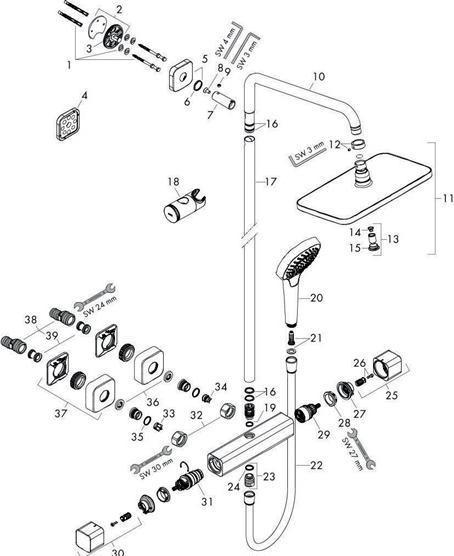Produktbild hansgrohe Showerpipe CROMA E 280 1jet