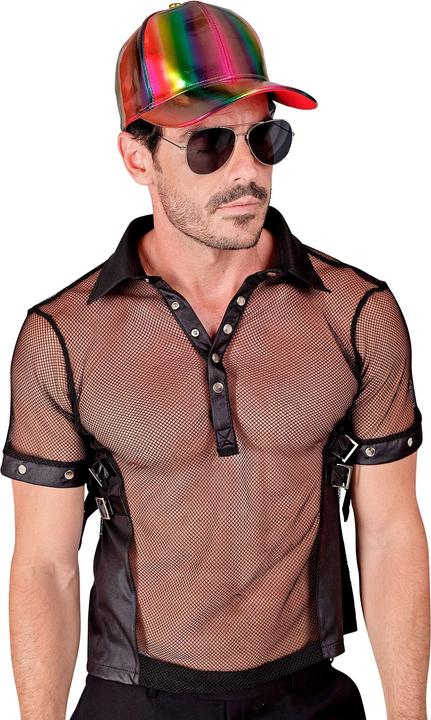 Produktbild Widmann Rocker T-Shirt aus Kunstleder mit Netz schwarz (M)