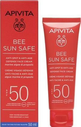 Actual product image Apivita Bee Sun Safe Anti-Spot & Anti-Age Defense Face Cream Spf50 50ml (Sun cream face, SPF 50, 50 ml)