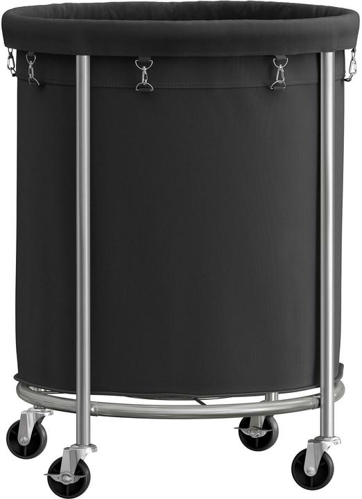 Actual product image Songmics Laundry basket on castors 48 l, black/silver, detail colour (170 l)