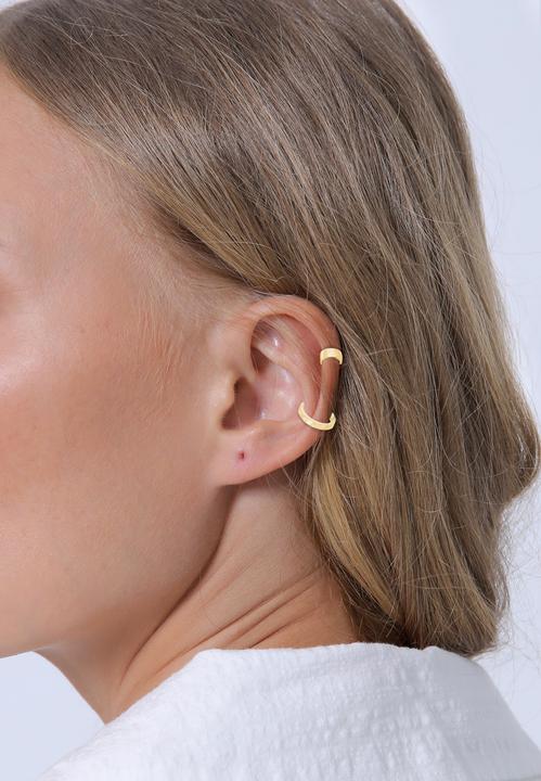 Actual product image Elli Earrings Earcuff Set Geo Look Hammered Organic 925 Silver (925 sterling silver)