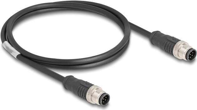 Produktbild Delock M12 Kabel A-kodiert 8 Pin Stecker zu Stecker PVC 1 m (S/FTP, CAT5e, 1 m)