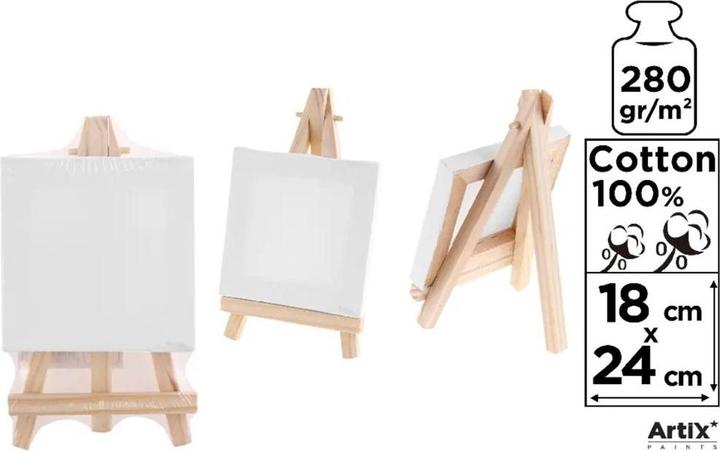 Main paper Mini-Leinwand 18x24cm 280G/m2 + Staffelei (18 x 24 cm)