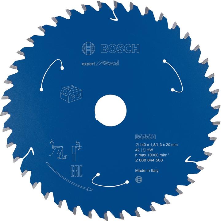 Bosch Professional Zubehör Akku-Kreissägeblatt Expert for Wood, 140 x 1,8/1,3 x 20, 42 Zähne