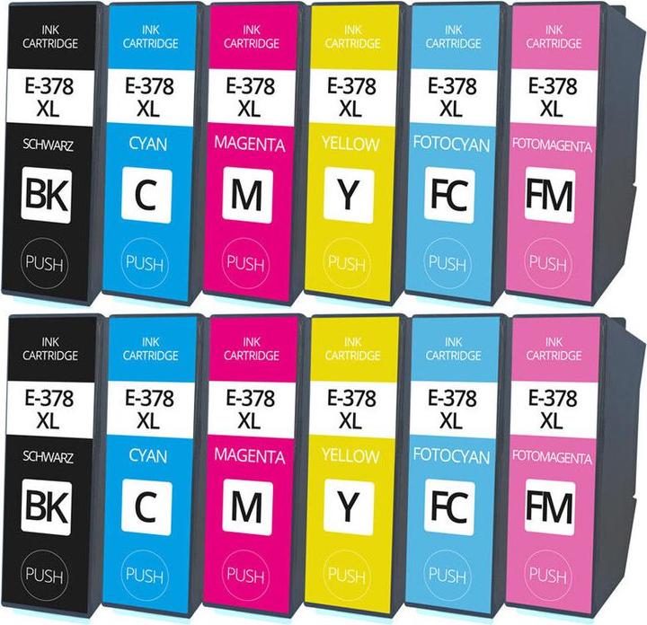 Actual product image Druckfuxx 12x TINTE PATRONEN 378 (Eichhörnchen) für Epson Expression Photo XP 85