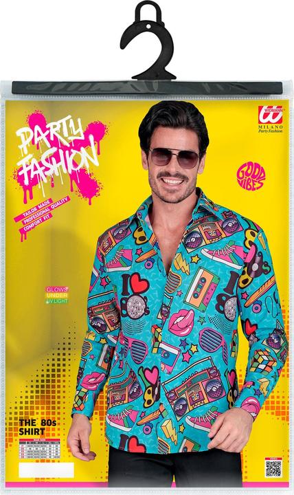 Actual product image Widmann 80er JAHRE PARTY FASHION HEMD (Hemd), S/M (S, M)