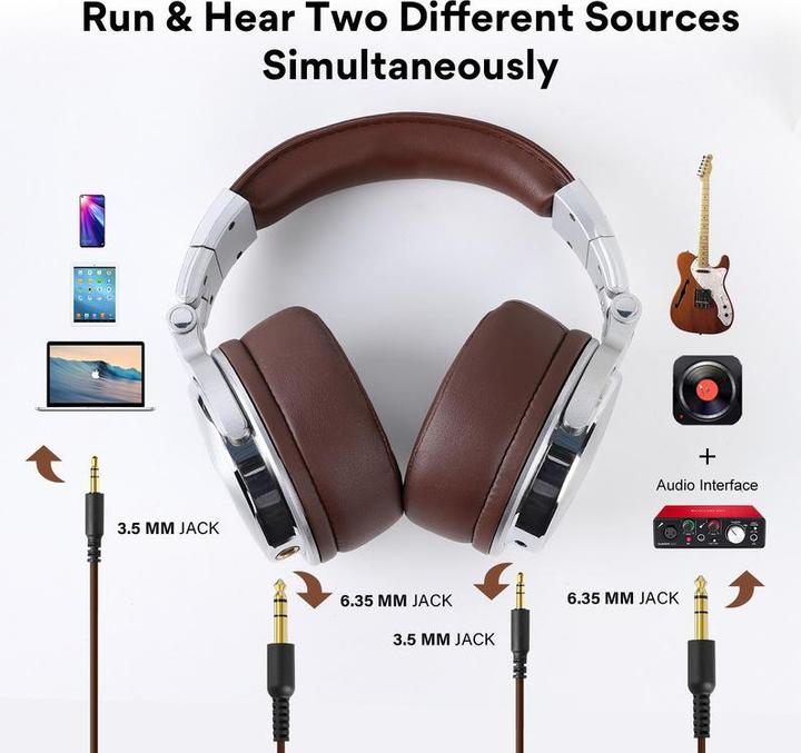 Actual product image OneOdio Pro40 silver-brown (Cable)