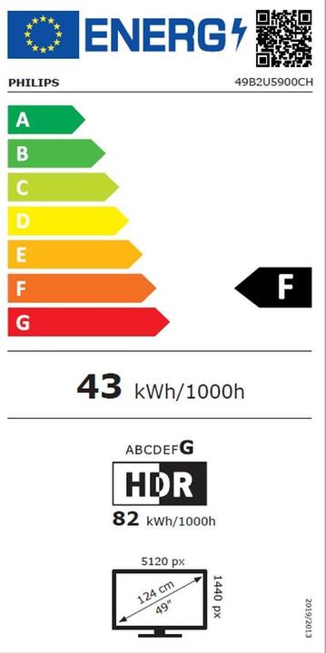 Etichetta energetica Philips 49B2U5900CH (5120 x 1440 pixel, 48.80")
