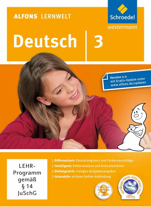 Produktbild Alfons Lernwelt Lernsoftware Deutsch 3. DVR-ROM (Deutsch, Wolfgang Francich, Ute Flierl, Rainer Wagenhäuser, 2014)