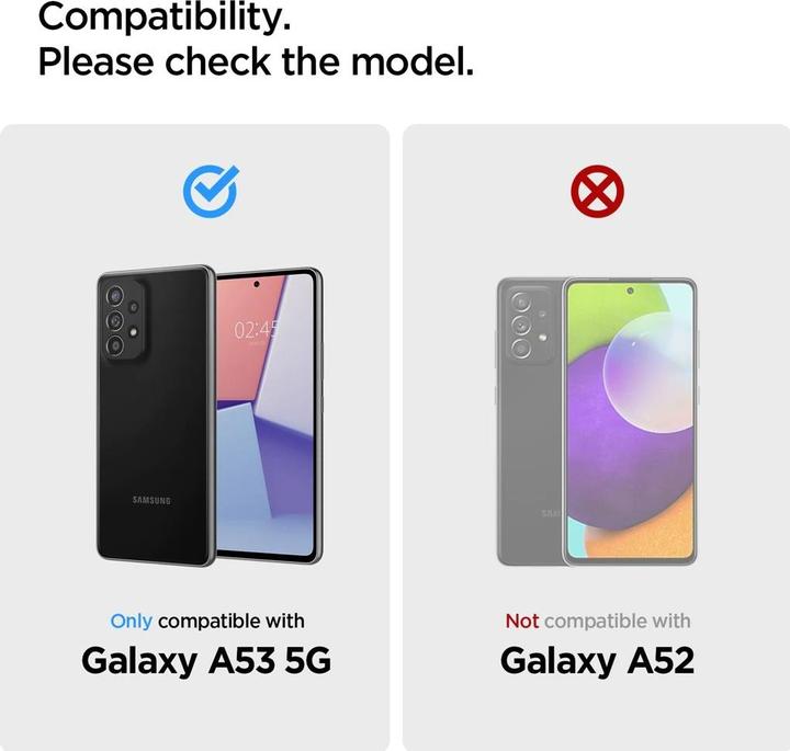 Actual product image Spigen ALM Glas tR(2P) (1 Piece, Samsung Galaxy A53 5G)