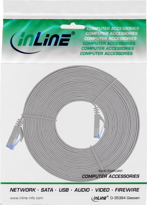 Produktbild InLine Patchkabel flach (U/FTP, CAT6a, 10 m)